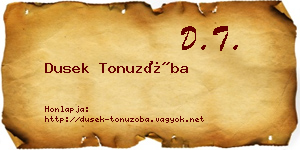Dusek Tonuzóba névjegykártya