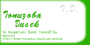 tonuzoba dusek business card
